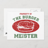 Carte Postale Propriété de Burger Meister (Devant / Derrière)