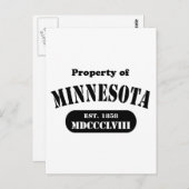 Carte Postale Propriété du Minnesota - texte noir (Devant / Derrière)