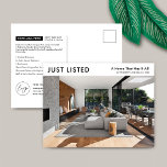 Carte Postale Propriété Minimaliste Juste Annoncée Pour La Vente<br><div class="desc">Immobilier minimaliste à vendre carte postale de marketing avec espace pour votre logo et une photo de grand immeuble. Cette carte postale marketing immobilier entièrement personnalisable en noir et blanc présente un design simple avec espace pour votre texte personnalisé et les détails de propriété. Un moyen facile de faire de...</div>