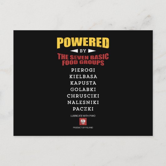 Carte Postale Propulsé Par Les Sept Groupes Alimentaires Polonai (Devant)
