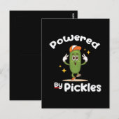 Carte Postale Propulsé par Pickles Aliment Cornichon Drôle (Devant / Derrière)