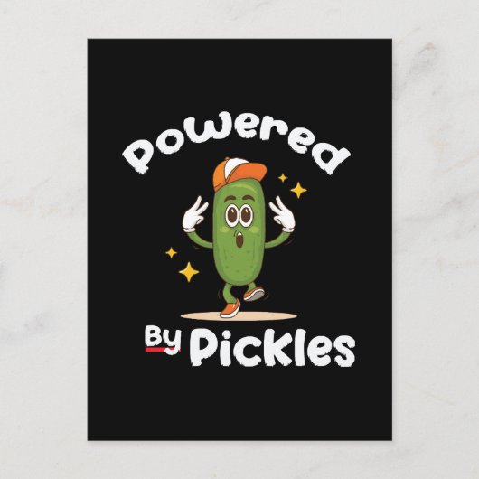 Carte Postale Propulsé par Pickles Aliment Cornichon Drôle (Devant)