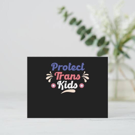 Carte Postale Protect Trans Kids Transgender Flag LGBTI (Debout devant)
