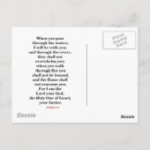 CARTE POSTALE PROTECTION DE DIEU (ISAIAH 41) (Dos)