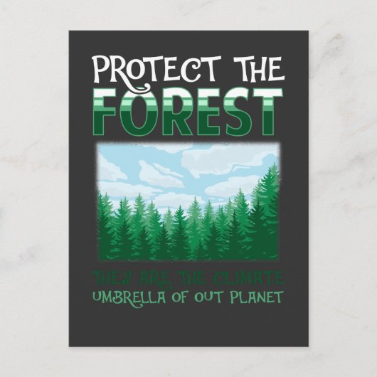 Carte Postale Protection des forêts Sensibilisation à l'environn (Devant)