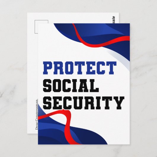 Carte Postale Protéger la sécurité sociale Politique (Devant / Derrière)