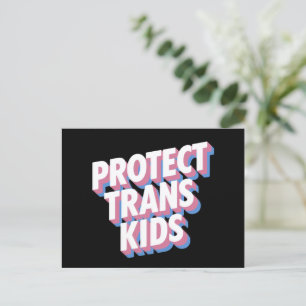 Carte Postale Protéger les enfants trans LGBTI+ Fière Mois des d