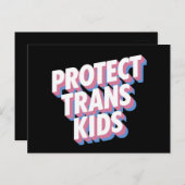 Carte Postale Protéger les enfants trans LGBTI+ Fière Mois des d (Devant / Derrière)