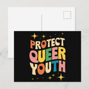Carte Postale Protéger les jeunes queer Protéger les enfants tra
