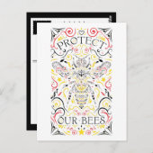 Carte Postale protéger nos abeilles (Devant / Derrière)
