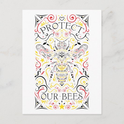 Carte Postale protéger nos abeilles (Devant)
