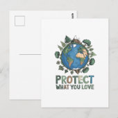 Carte Postale Protégez ce que vous aimez" Conception De l'enviro (Devant / Derrière)