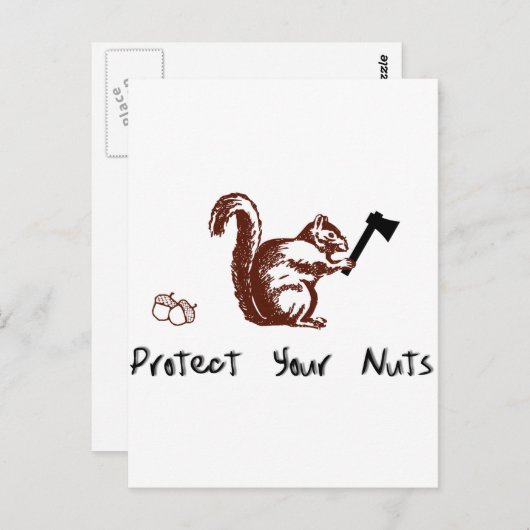 Carte Postale Protégez vos noix (Devant / Derrière)