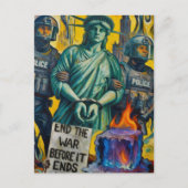 Carte Postale protesting lady liberty arrested by police (Devant)