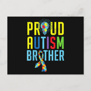 Carte Postale Proud Autism Brother  Sibling Autism Awareness T-S