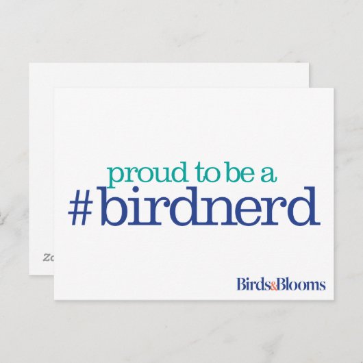Carte Postale Proud to be a bird nerd (Devant / Derrière)