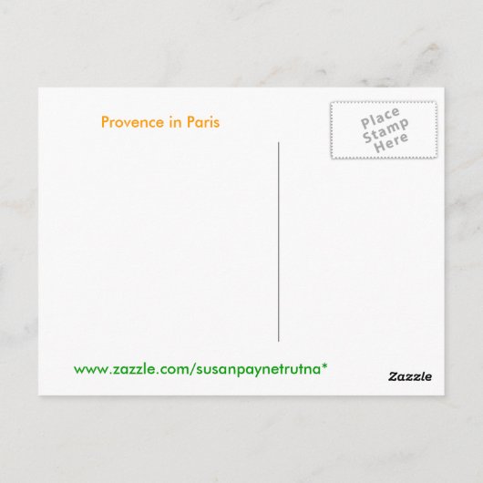 Carte Postale Provence à Paris (Dos)