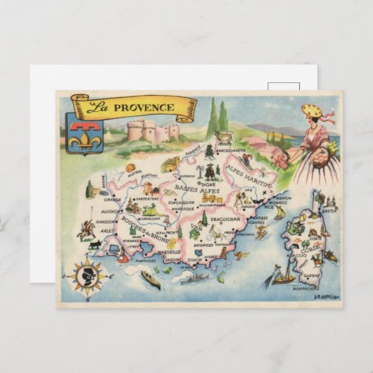 Carte postale Provence France (Devant / Derrière)