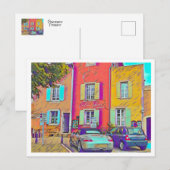 CARTE POSTALE PROVENCE, FRANCE/ BÂTIMENTS COLORÉS (Devant / Derrière)