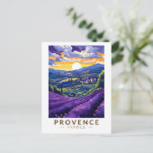 Carte Postale Provence France Lavande Voyage Art Rétro (Debout devant)