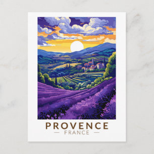 Carte Postale Provence France Lavande Voyage Art Rétro