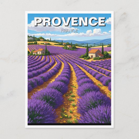 Carte Postale Provence France Lavender Fields Voyage (Devant)