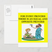 Carte Postale proverbe (Devant / Derrière)