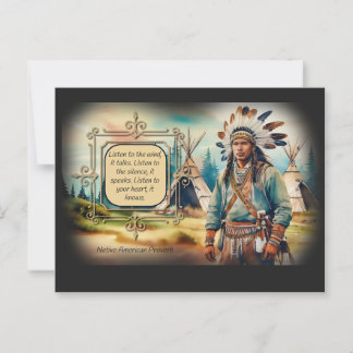 Carte Postale Proverbe amérindien - écoutez le vent
