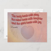 Carte Postale Proverbe de guérison avec coeur (Devant / Derrière)