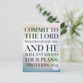 Carte Postale Proverbes 16:3 Citation de la Bible (Debout devant)