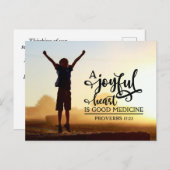 Carte Postale Proverbes 17:22 Un coeur joyeux est une bonne méde (Devant / Derrière)
