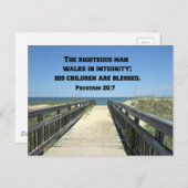 Carte Postale Proverbes 20:7 Le juste marche dans l'intégrité (Devant / Derrière)