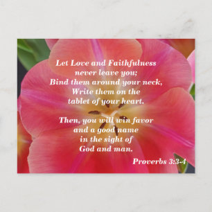 Carte Postale Proverbes 3 : 3-4 Amour et foi