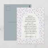 Carte Postale Proverbes 3:3–4 Écriture florale (Devant / Derrière)