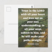 Carte Postale Proverbes 3:5-6 (Devant / Derrière)