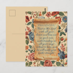 Carte Postale Proverbes 3:5–6 Confie-toi dans l'Éternel Verset b