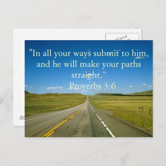 Carte Postale Proverbes 3:6 (Devant / Derrière)