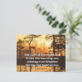 Carte Postale Proverbes 4:18 Sentier de la Bible vertueuse Verse (Debout devant)