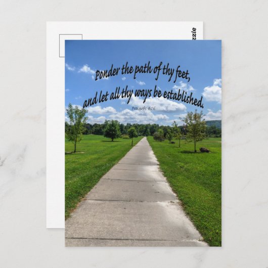 Carte Postale Proverbes 4:26 (Devant / Derrière)