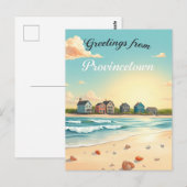 Carte Postale Provincetown, Massachusetts – Plages de Cape Cod (Devant / Derrière)