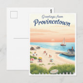 Carte Postale Provincetown, Massachusetts – Plages de Cape Cod (Devant / Derrière)