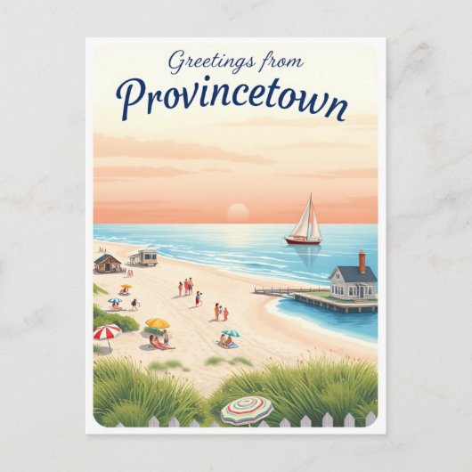 Carte Postale Provincetown, Massachusetts – Plages de Cape Cod (Devant)