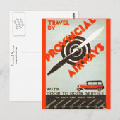 Carte Postale Provincial Airways (Devant / Derrière)