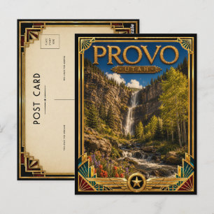 Carte Postale Provo Utah Art Déco Vintage Âge d'Or