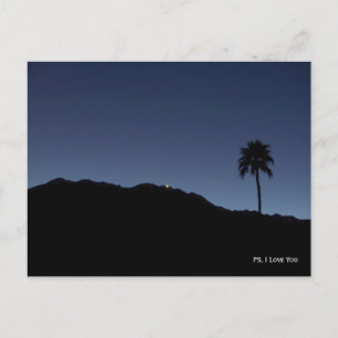 Carte Postale PS, je t'aime - Palm Springs dans l'ombre