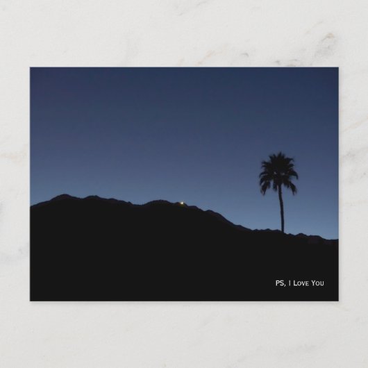 Carte Postale PS, je t'aime - Palm Springs dans l'ombre (Devant)