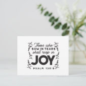 Carte Postale Psalm 126:5 Scripture Typography – Reap in Joy (Debout devant)