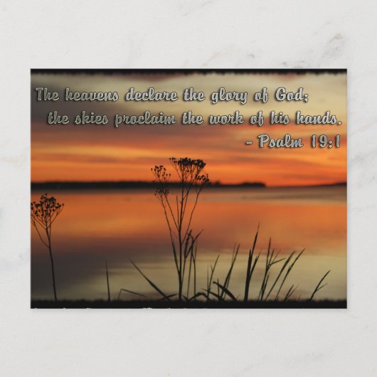 CARTE POSTALE PSALM 19:1 BIBLE SCRIPTURE HEAVENS DÉCLARE GLOIRE (Devant)