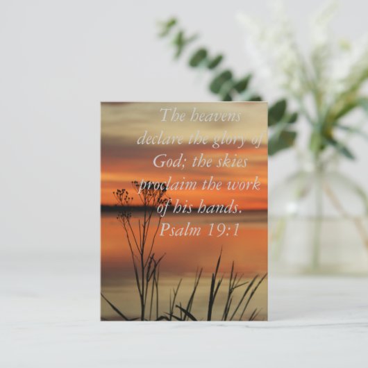 CARTE POSTALE PSALM 19:1 BIBLE SCRIPTURE HEAVENS DÉCLARER GLOIRE (Debout devant)