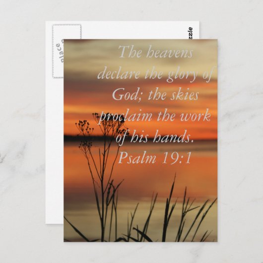 CARTE POSTALE PSALM 19:1 BIBLE SCRIPTURE HEAVENS DÉCLARER GLOIRE (Devant / Derrière)